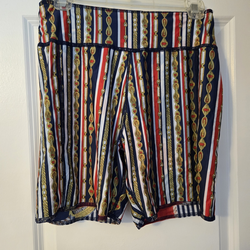 Stylish Striped Women's Bike Shorts